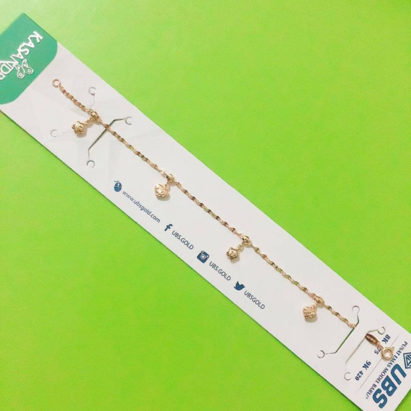 Gelang rantai love bintang toscano UBS 420 9K