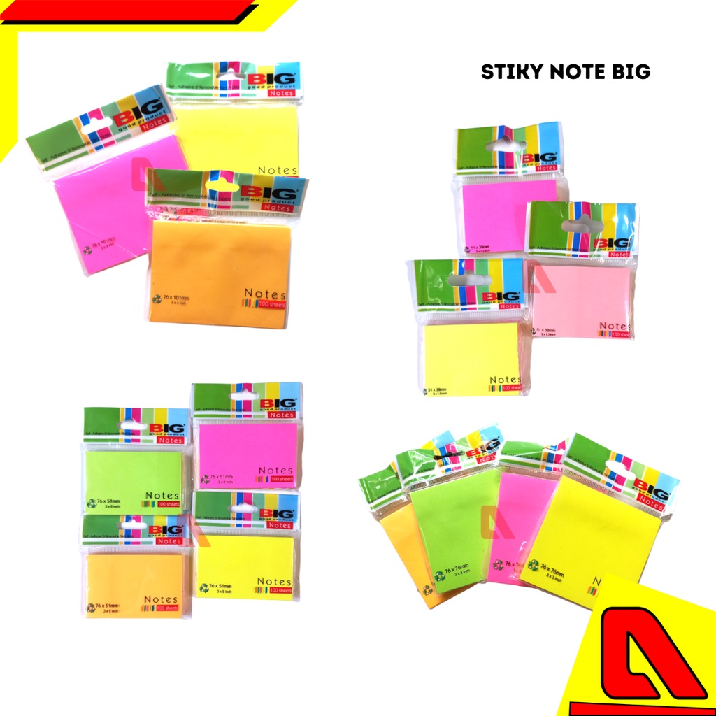 

STICKY NOTE BIG WARNA POST IT MEMO SEMUA UKURAN