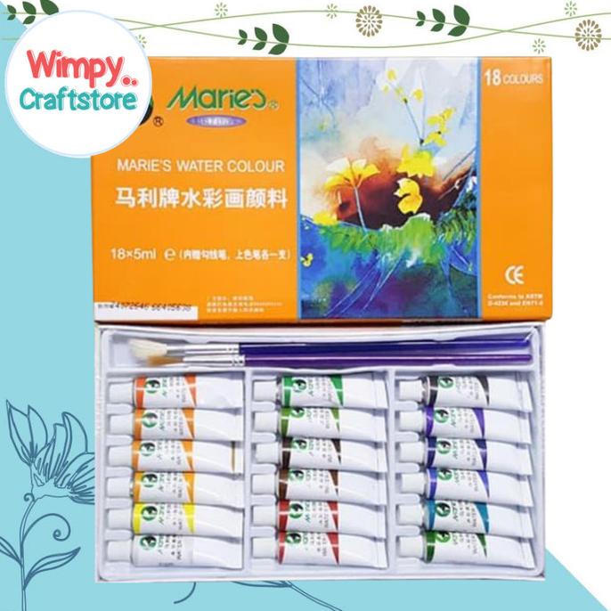 

Cat Air Maries Water Color set 5ml 18 Warna Dengan Kuas E1327 CAT-1 wimp11 Ayo Beli