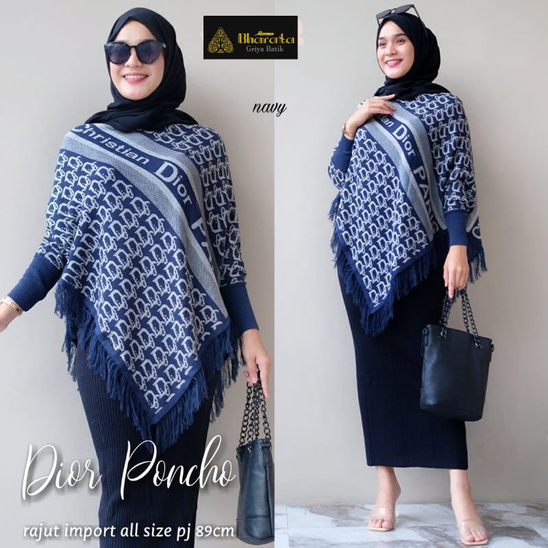 Atasan Terusan Wanita / S 2149 #Atasan Rajut Premium Poncho / Baju Wanita Rajut Batik lengan panjang