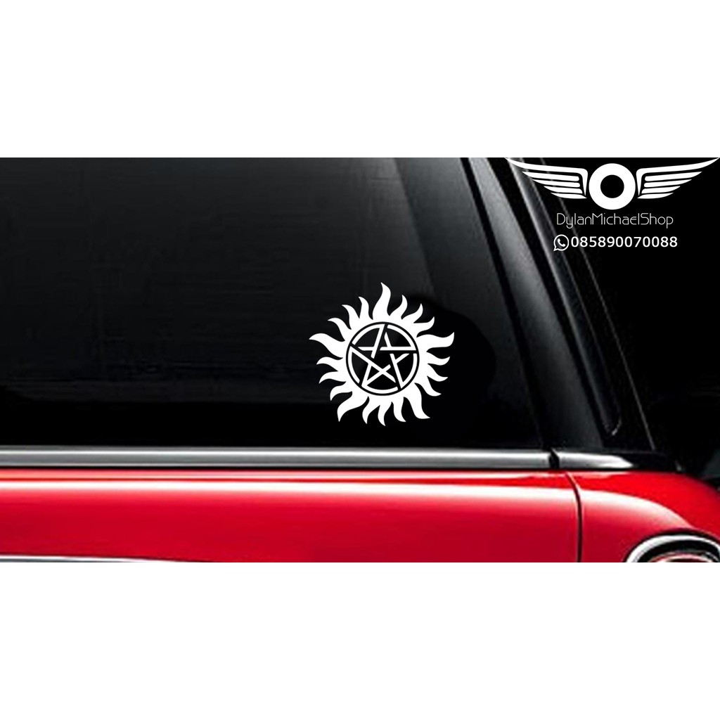 Stiker Kaca Supernatural Logo Anti Possession Mobil Car Window Sticker