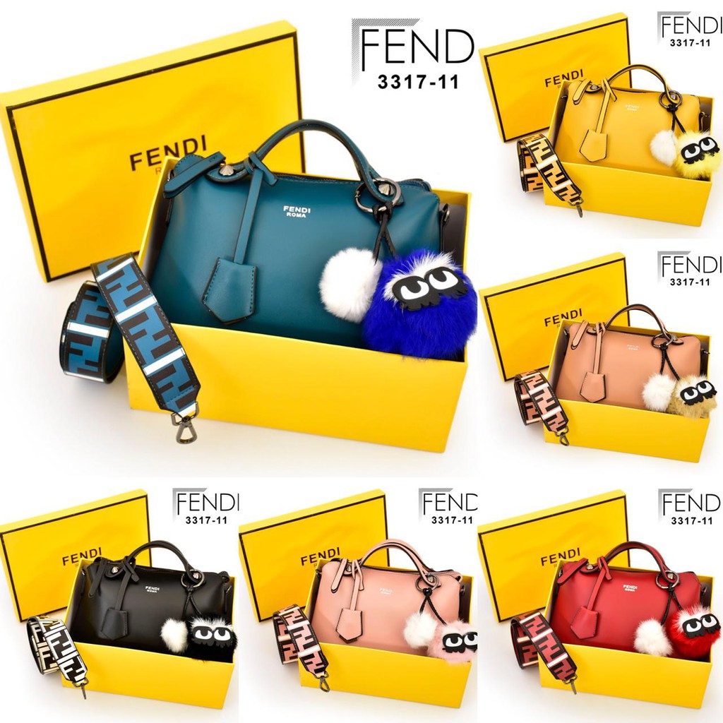 Fendi By The way FF Velvet 3317-11 VIC With Monster Pompom TAS SELEMPANG TAS BRANDED WANITA BATAM