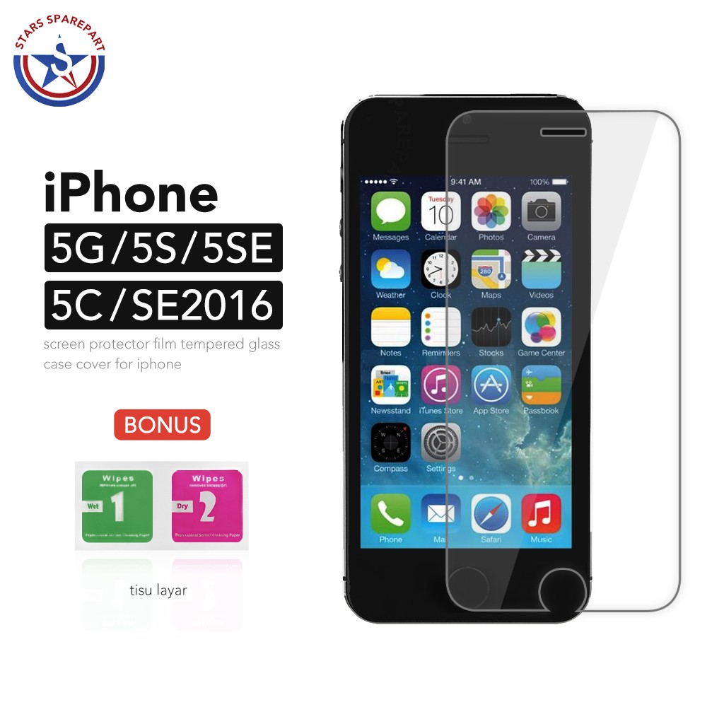 Tempered Glass iPhone 5 5G 5C 5S 5SE 2016 SE 2016 Anti
