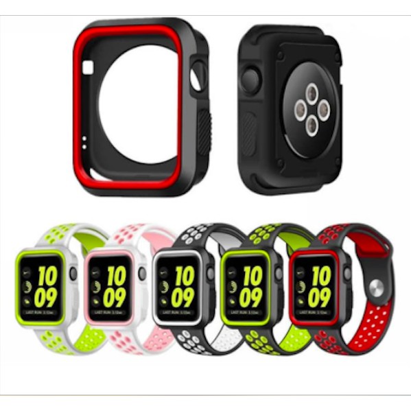 B202 Apple Watch 38mm 42mm Premium Rubber Silicone Case Bumper for Series 1/2/3/4/5/6/SE