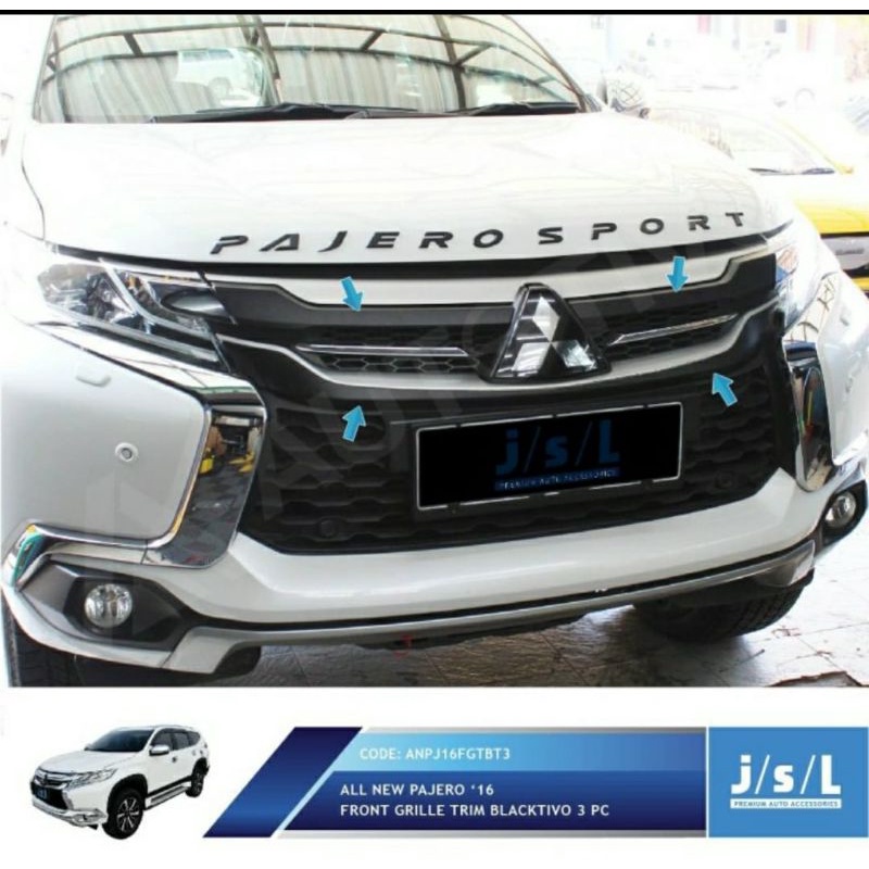 front grill depan all new Pajero hitam 3pcs jsl