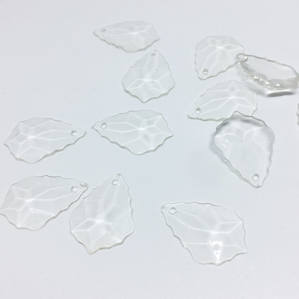 Bahan Aksesoris Anting Kalung Gelang Charm - bentuk daun - transparan 01