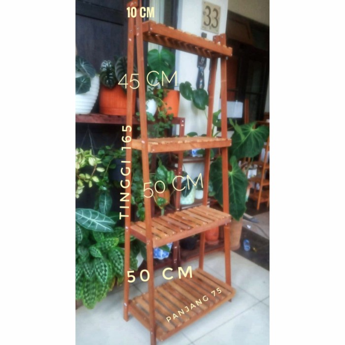 Rak Tanaman - Rak Tanaman Hias Dari Kayu Ulin