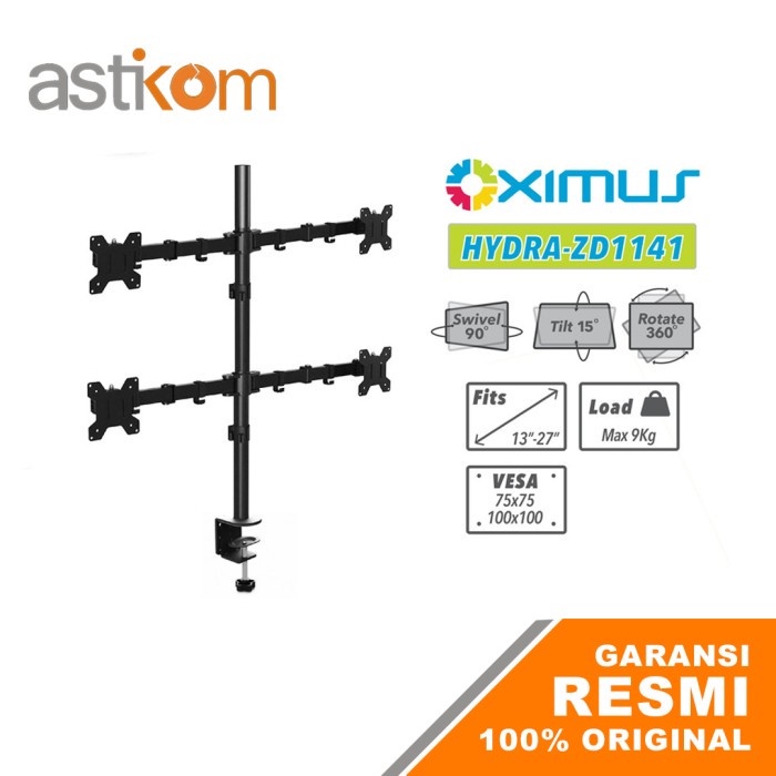 BRACKET MEJA LCD LED TV 4 Monitor 13&quot;-27&quot; OXIMUS HYDRA ZD1141 ZD-1141