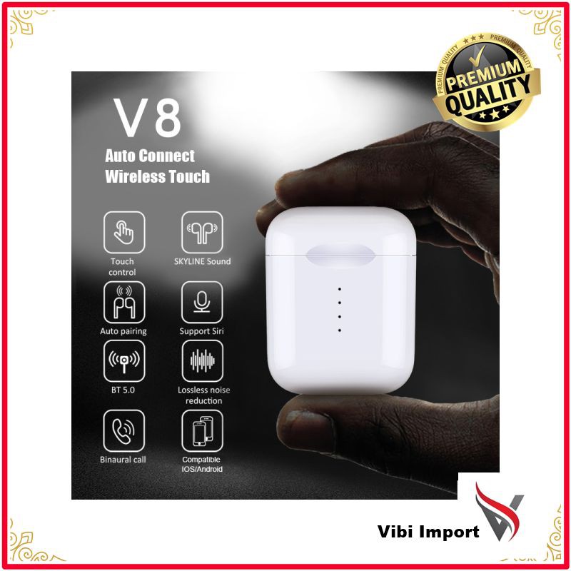 Terlaris V8 TWS PK w1 Chip telinga Bluetooth Earbuds XY Wireless Earphone PK i10 I11 LK-TE9 LK TE9