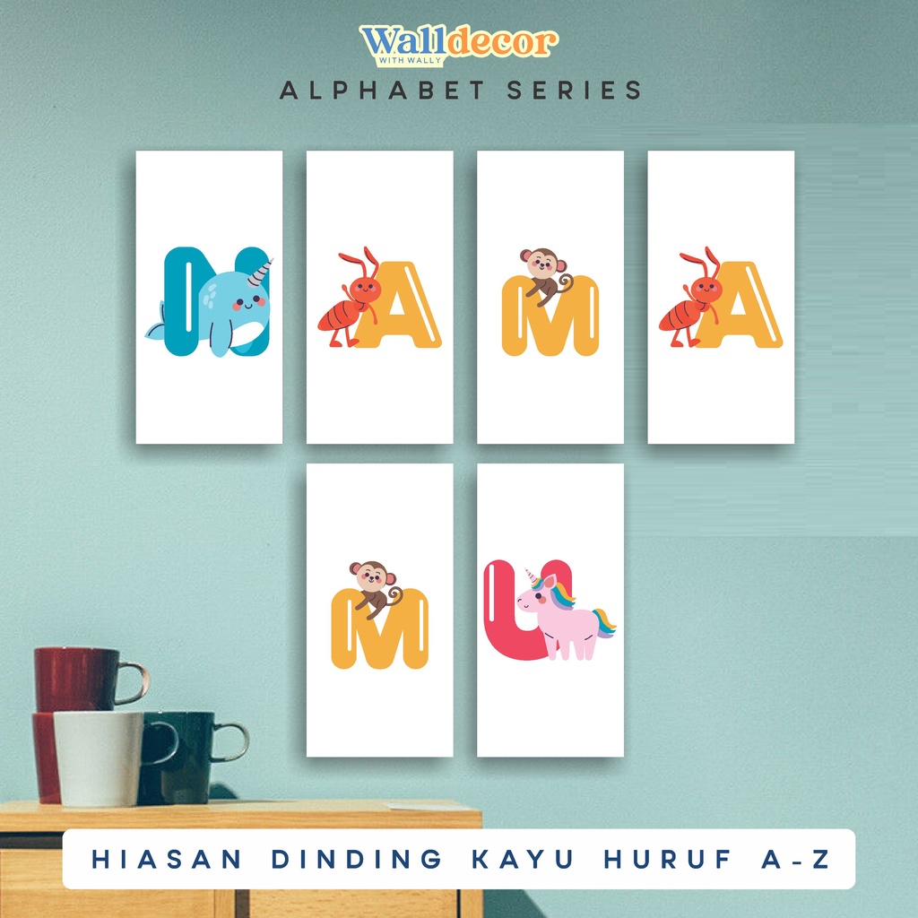 Jual Af Wall Decor Hiasan Poster Dinding Alphabet Huruf A Sampai Z Kayu Kamar Tidur Aesthetic