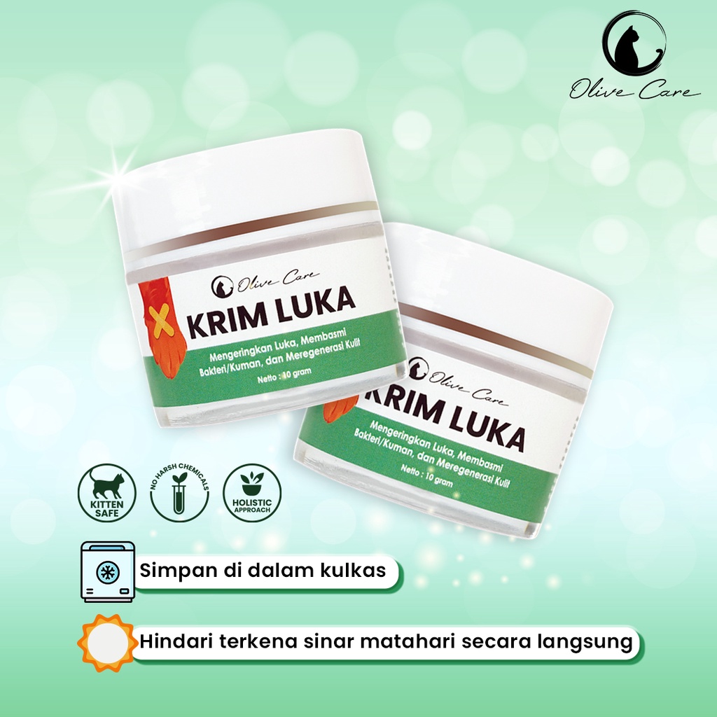 Olive Care Salep Krim Kucing KRIM LUKA untuk Kulit Luka Basah &amp; Kering, Luka Berdarah, Koreng, Cegah Infeksi dan Regenerasi Kulit Sweety Petshop