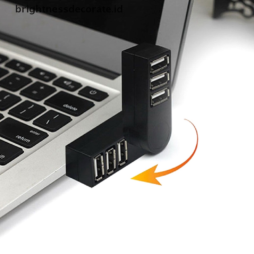 Adapter Splitter Hub 3 Port Usb 2.0 Dapat Diputar Untuk Notebook / Tablet