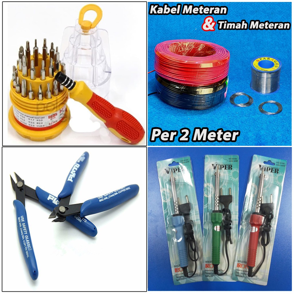 Tool Electronic solder tang obeng timah kabel dll