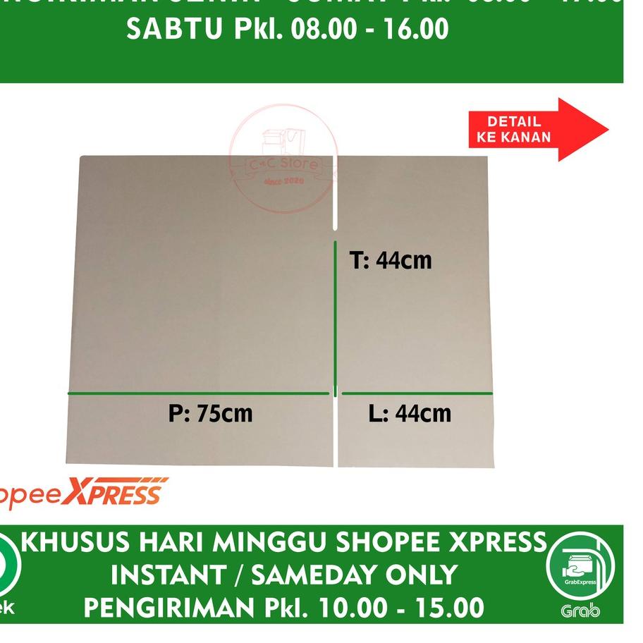 

(READY) Kardus Karton Box Polos Corrugated 75x44x44 Terpercaya,..