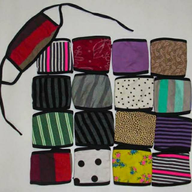 Masker Hijab motif / Masker Hijab Tali/ Masker Hijab Kain Polos