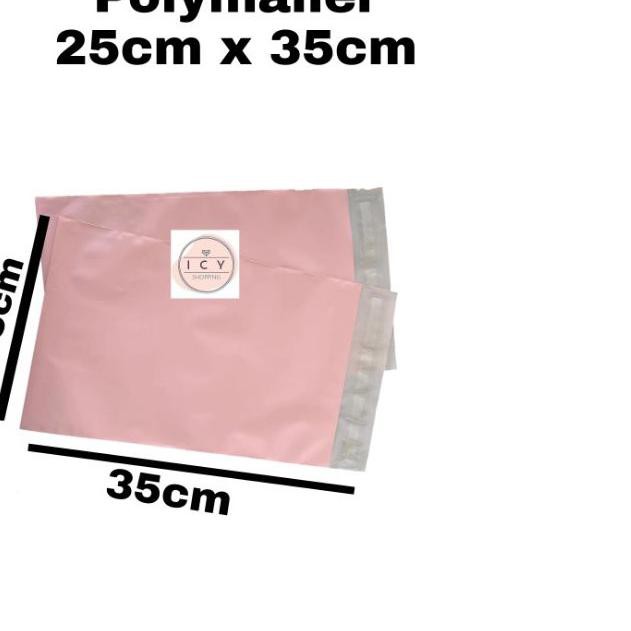 

♠ (-+100pcs)Polymailer 25 x 35 cm Pink Abu Polybag Kantong Amplop Plastik Online Shop Plastik packin