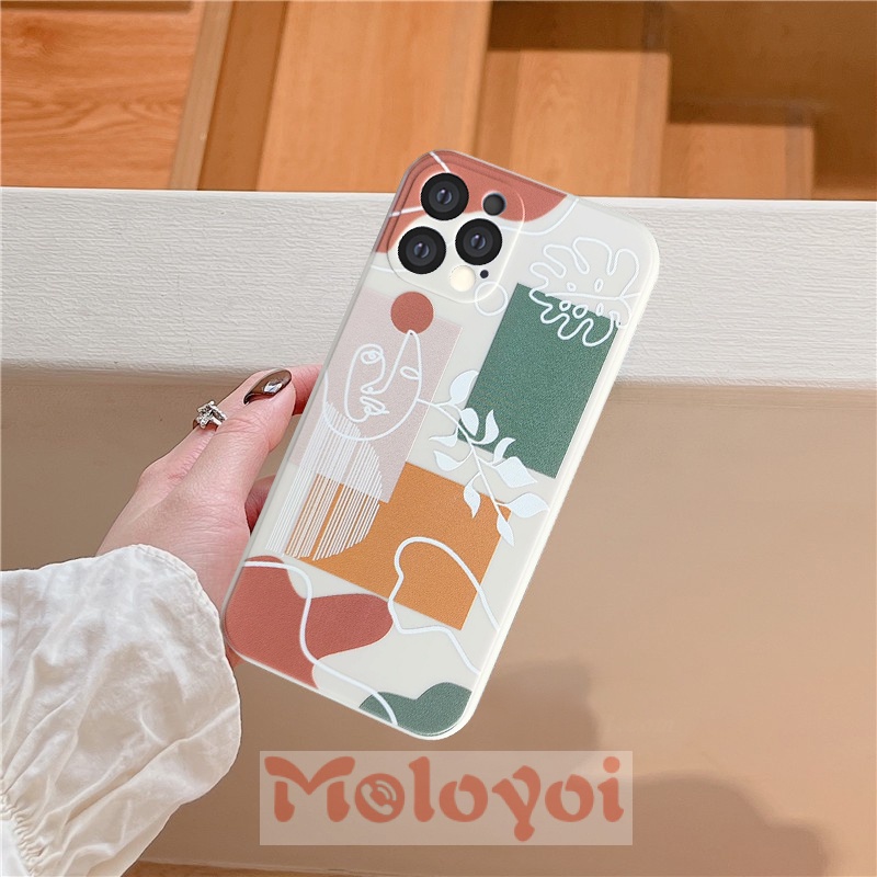 Soft Case Tpu Motif Geometri Untuk Iphone 6 6s 7 8 Plus Iphone 12 11 13 Pro Max X Xr Xs Max Se 2020