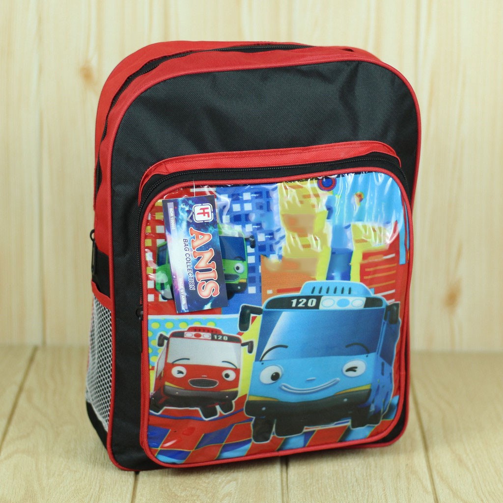 Tas Gendong Anak Laki Laki Gambar Little Bus Ukuran Kecil Tas Ransel Sekolah TK SD PAUD Berkualitas