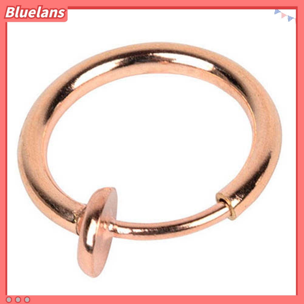 Bluelans 2 Pcs Fake Clip on Spring Nose Septum Ring Earring Non Piercing Unisex Jewelry