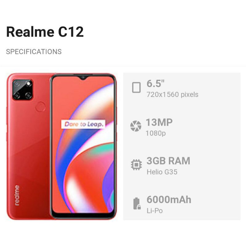 REALME C12 RAM 3/32 GB