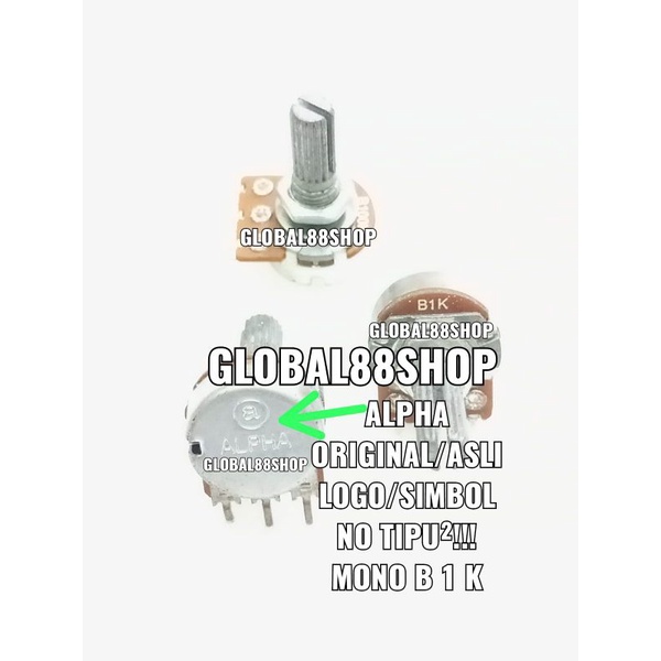 VARIABLE TRIMPOT POTENSIO MONO B1K B 1K  ROTARY ALPHA ORIGINAL ASLI