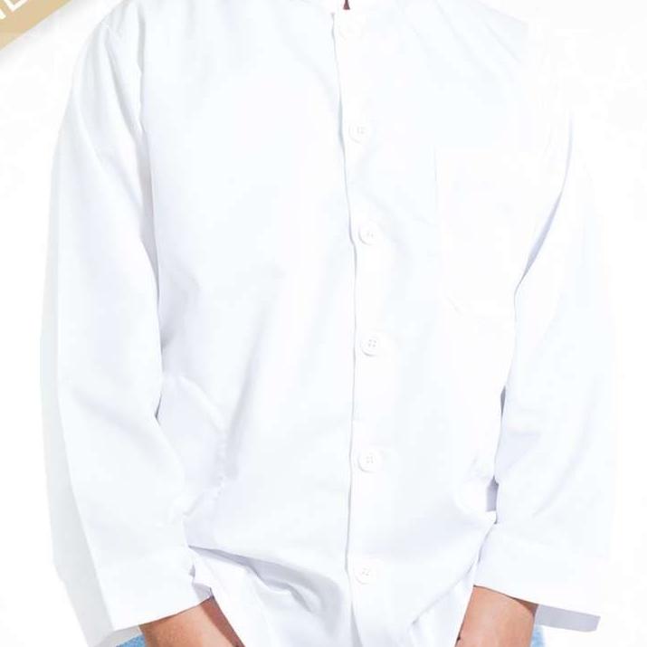 Modern.. baju koko pria putih lengan panjang polos baju Koko putih terbaru