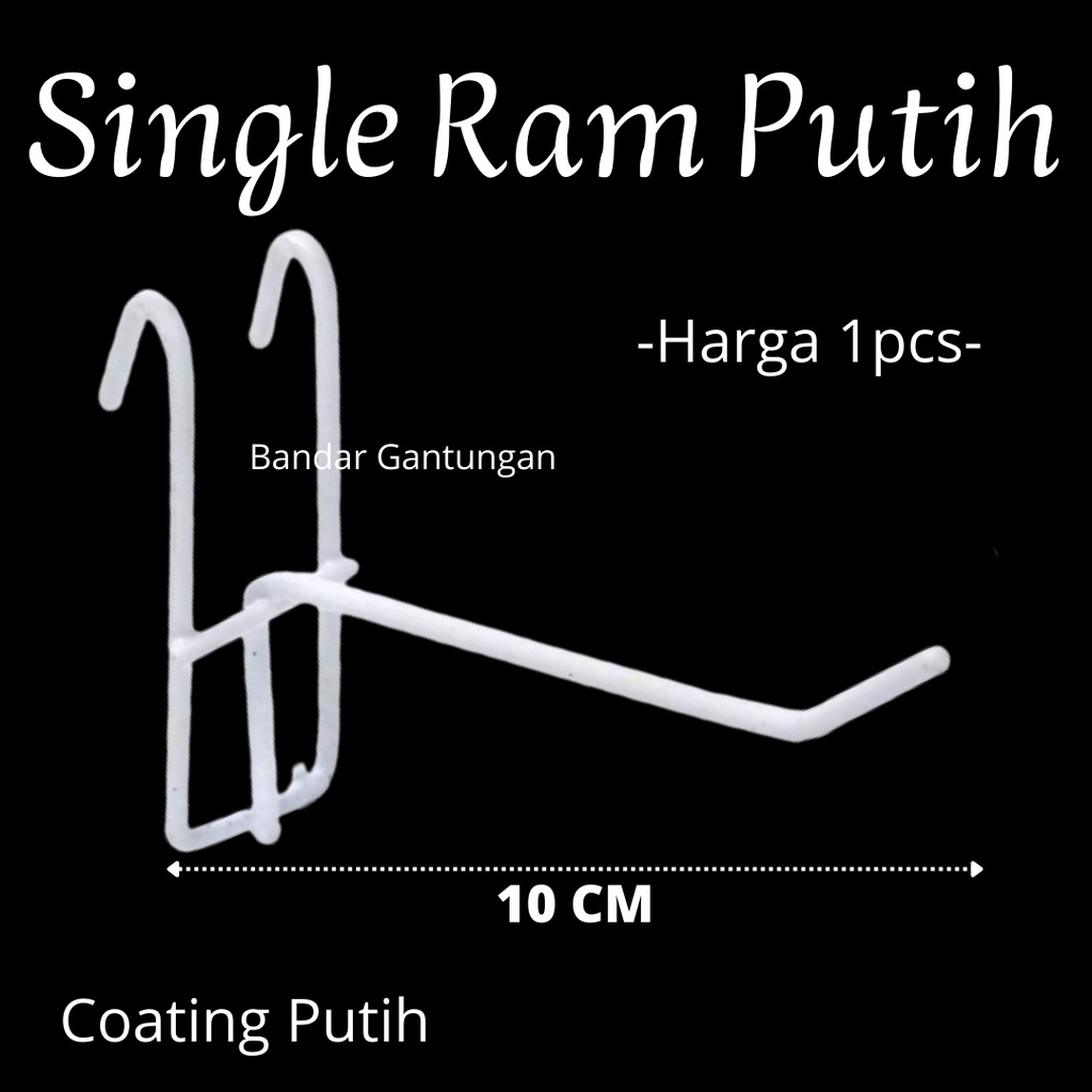 Cantelan Putih TEBAL Cantolan Cantelan Ram Putih 10 cm Cantolan Ram Hook Untuk Aksesoris Ram Kawat(BH)