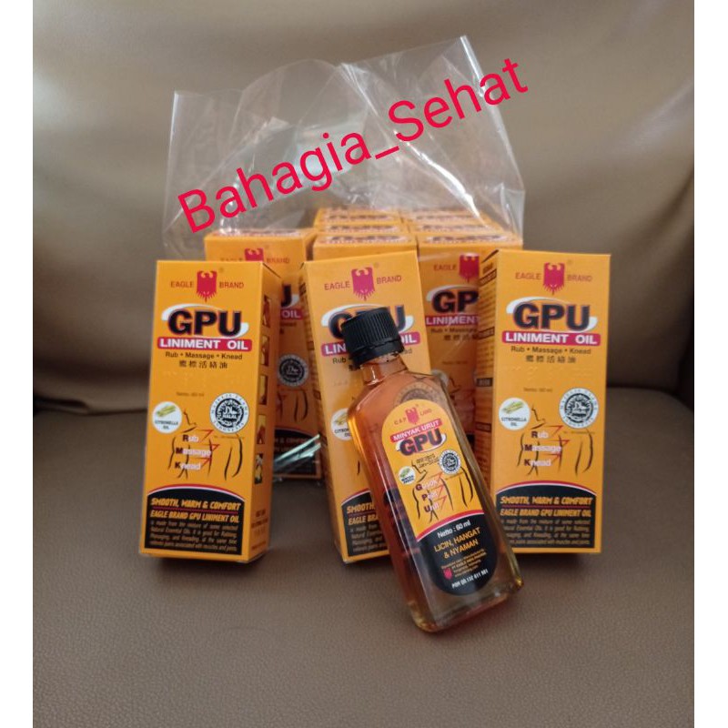 Minyak Urut GPU 60ml Cap Lang/GPU Lang 60ml/Minyak Urut/Minyak Gosok/GPU Liniment Oil 60ml
