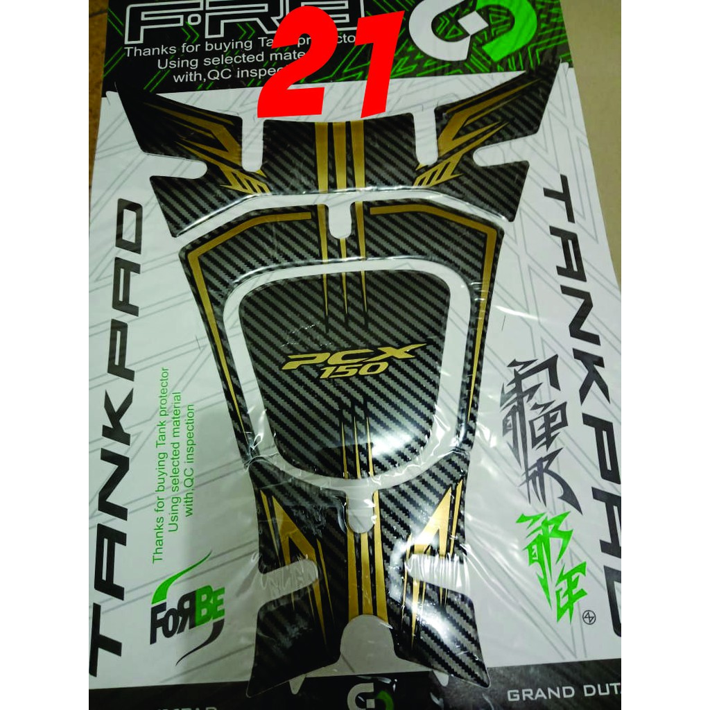 STICKER RESIN DECKPAD TANKPAD MOTOR HONDA PCX 150 KOMBINASI CARBON TIMBUL ELASTIS