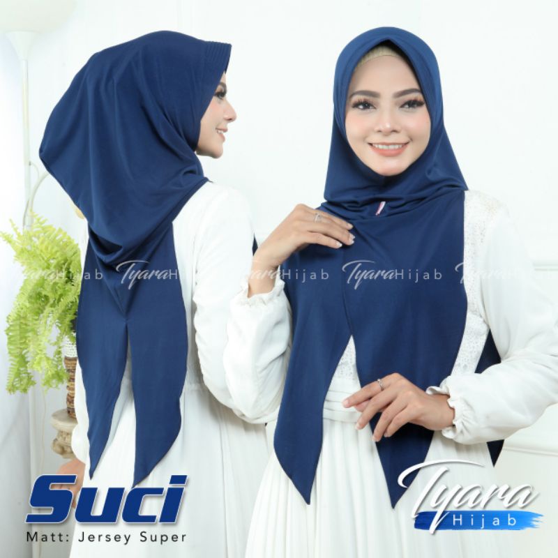 Jilbab Khimar Dayli Simple Hoodie Suci Ori Tyara-Navy
