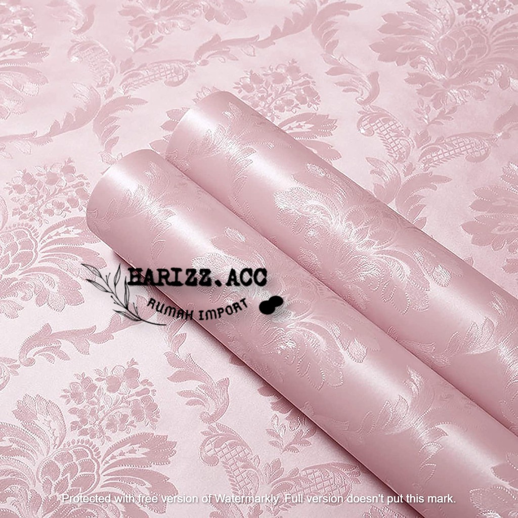 WALLPAPER STIKER DINDING BATIK PINK EMBOS