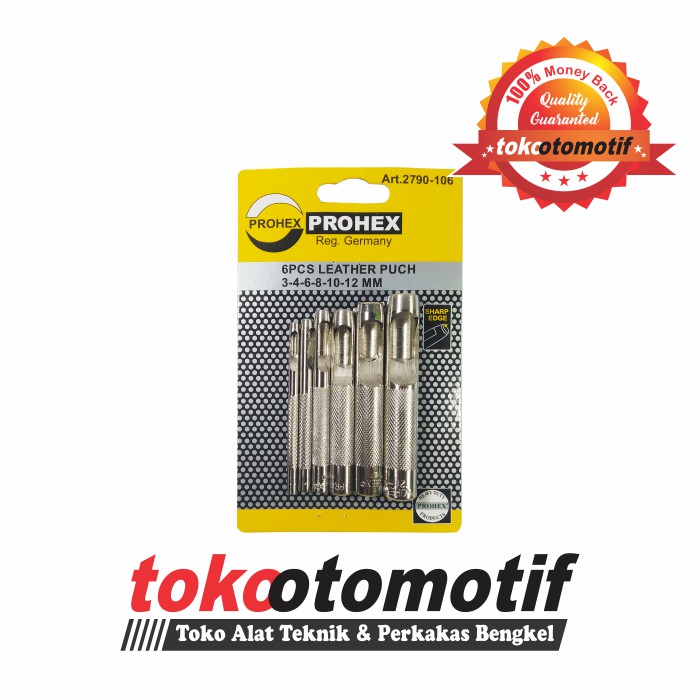 Plong Set 6 pcs / Plong Kulit (3,4,6,8,10,12mm) PROHEX Top Quality