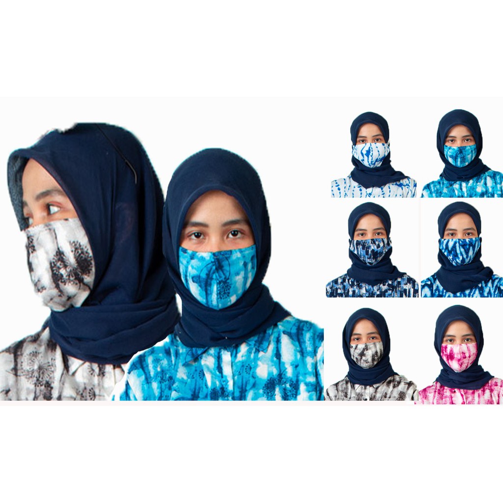 FORTGLASS MASKER KAIN 2PLY FASHION RAYON TIE DYE MOTIF RANDOM LEMBUT ANTI BAKTERI EARLOOP DEWASA