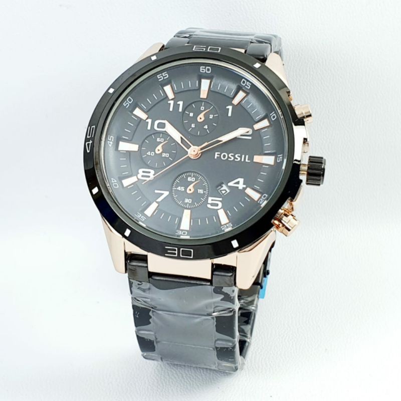 JAM TANGAN PRIA RANTAI FOSSIL WATER RESISTANT TANGGAL AKTIF