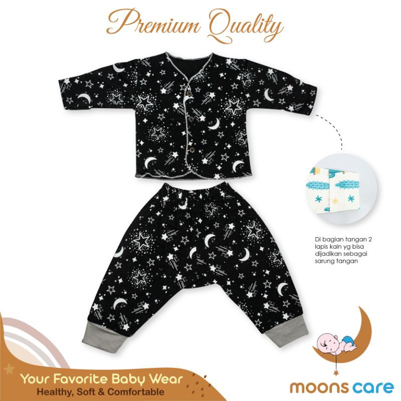 MOONS Stelan Panjang Newbron Buka Kaki Stelan Baru Lahir Baju Bayi Stelan MOONS