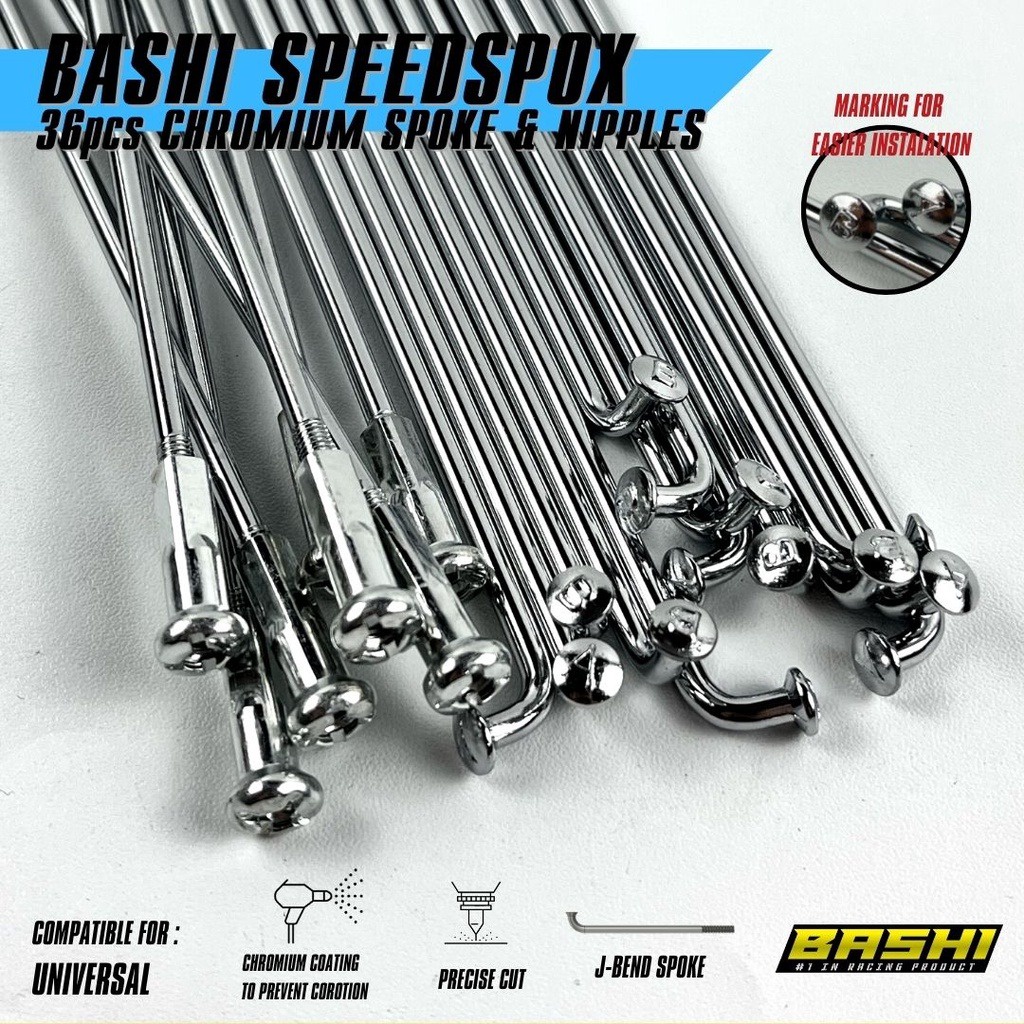 BASHI - Jari Jari Velg Bashi Speedspoxs Chrome Diameter 9 X Variasi