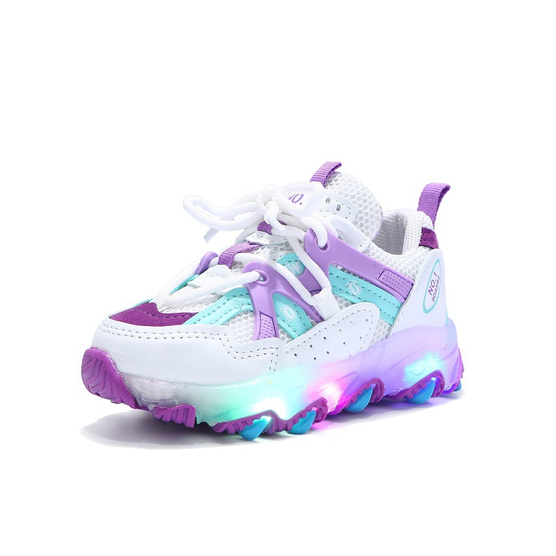 HappyOliver DEDONALD Sepatu Sneakers Anak Laki / Perempuan LED Menyala Import sekolah