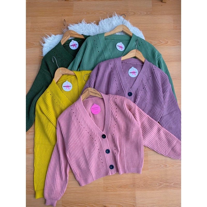 Cardigan Rajut JANNAH Sweater Rajut l Pakaian Rajut Wanita l Rajut Wanita Murah l Jaket Rajut Keren