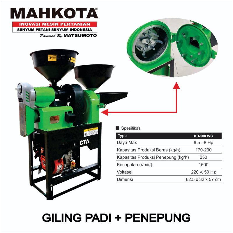 Mesin Selep dan Penepung Mahkota KD 500 WG