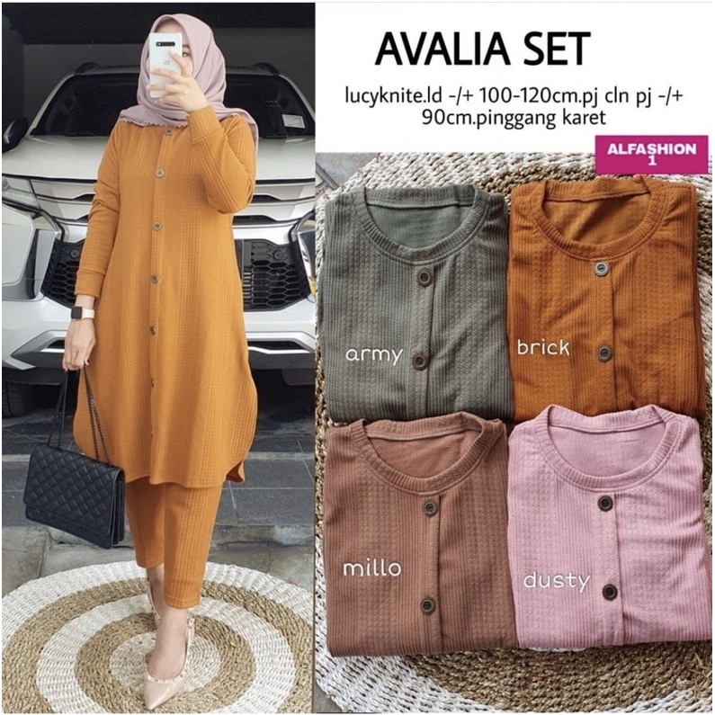 Avalia Set - Setelan Lucy Knite Rajut LD105+ / SetCel One Set Rajut / 331-6827