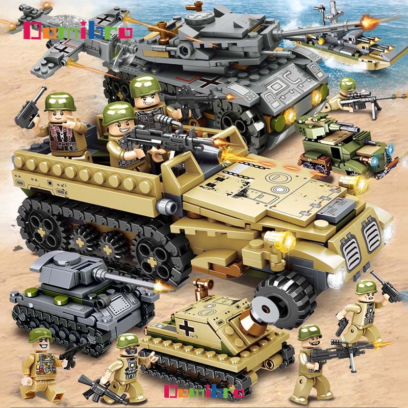 1000Pcs Mainan Brick Tank WW2 Pesawat Mainan Anak Laki Laki