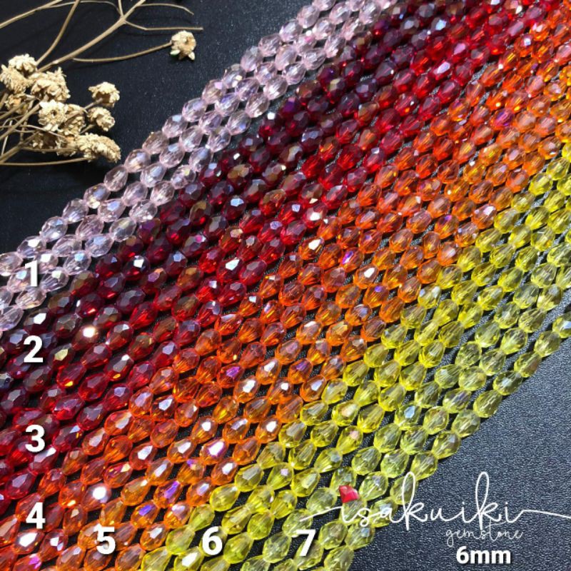 Kristal Ceko Tetes 6mm / Crystal Ceko Tetes / Kristal Manik