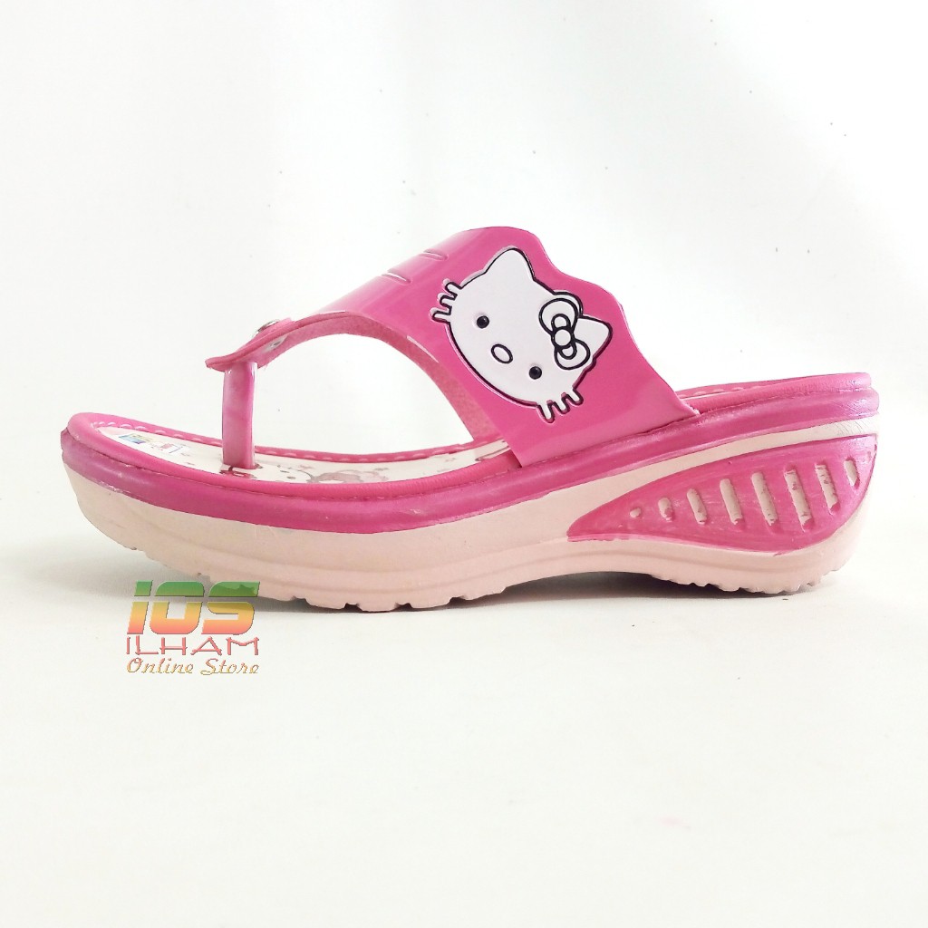 Sandal Jepit Anak Wedges NINNDY Hello Kitty Hak 4,5cm Size 26-35