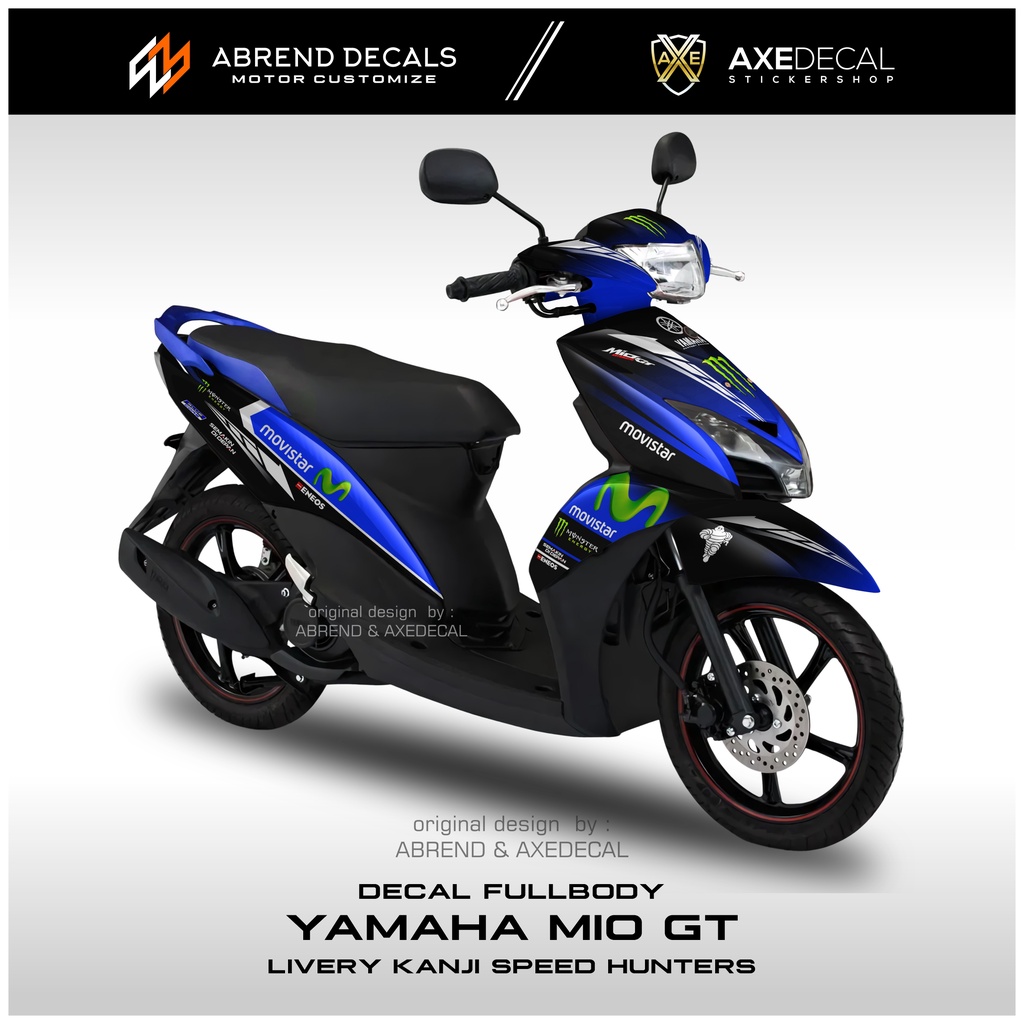 DECAL MIO GT MOVISTAR / STIKER MOTOR YAMAHA MIO GT DESIGN CUSTOM / STOCK DECALS