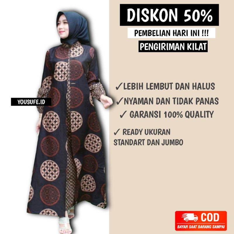 Gamis Batik Cardy Busui Muslimah Lengan Panjang Ukuran Jumbo Standart Ld 105 Ld 115 Bisa Seraman Keluarga Majlis Lebaran Terbaru Original Kode GK01