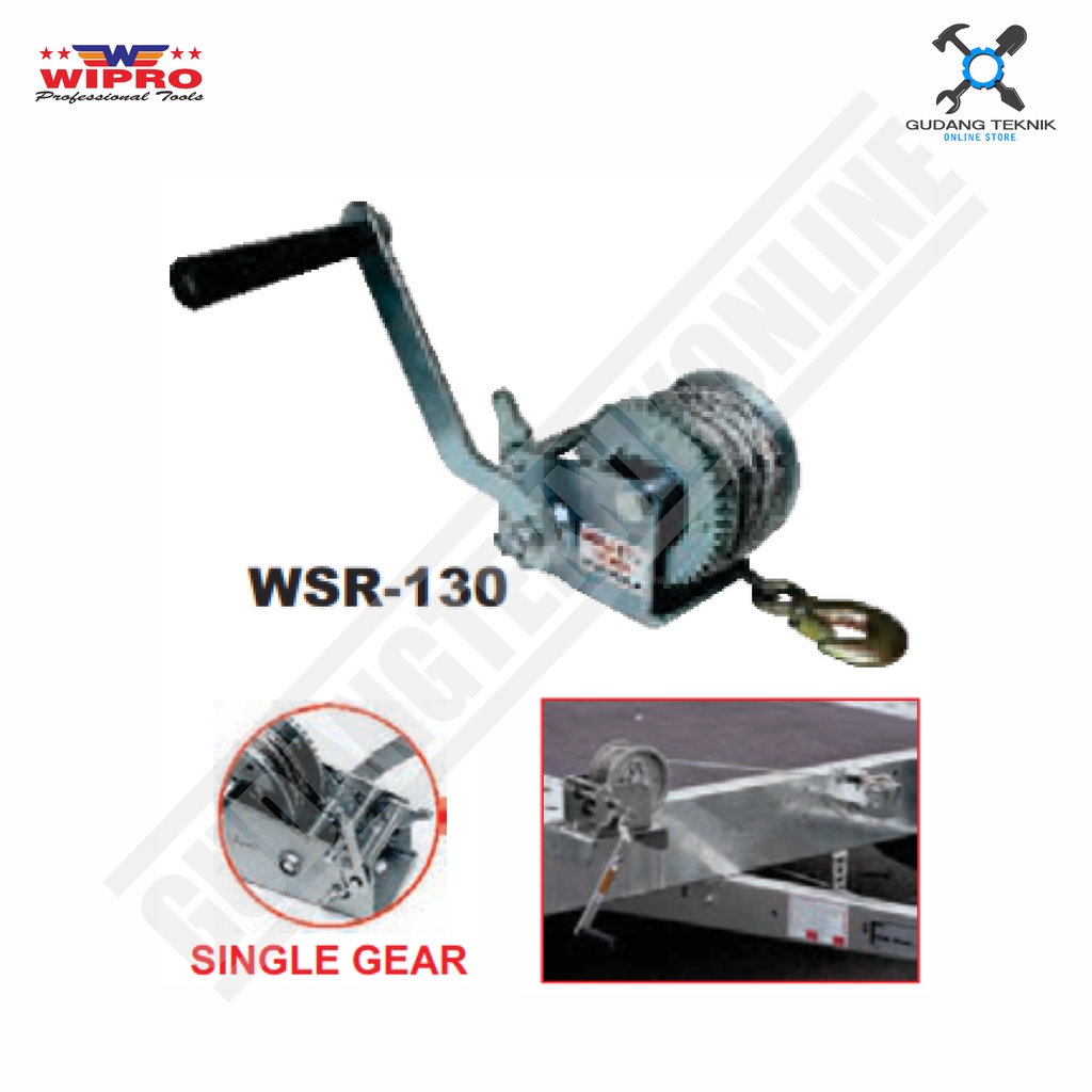 Katrol Tunggal Tangan 1100KG WIPRO WSR-110 / Single Hoist Manual Takel Tekel - Hand Winch Wire Rope WIPRO WSR 110