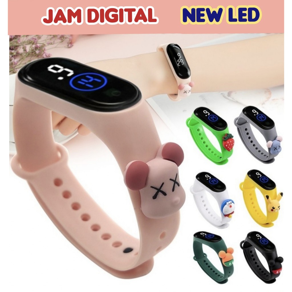 Jual Jam Tangan Anak Digital NEW LED Murah Karakter Kartun Tahan Air