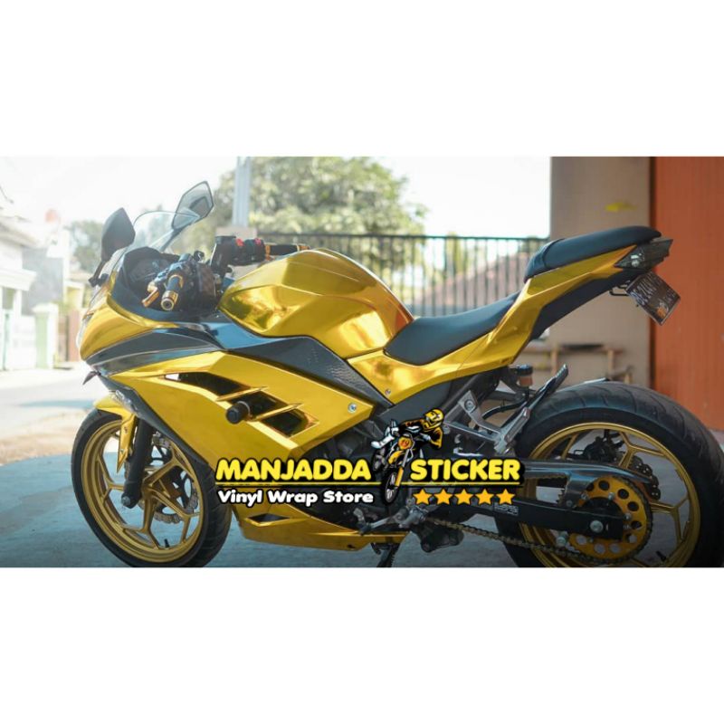 Stiker skotlet motor Chrome Yellow Super Glossy