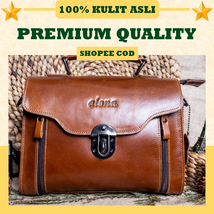 Tas Selempang Slempang Kulit Wanita Alona Aurora Bag Branded Sling Bag Slingbag Multifungsi Kulit Sa