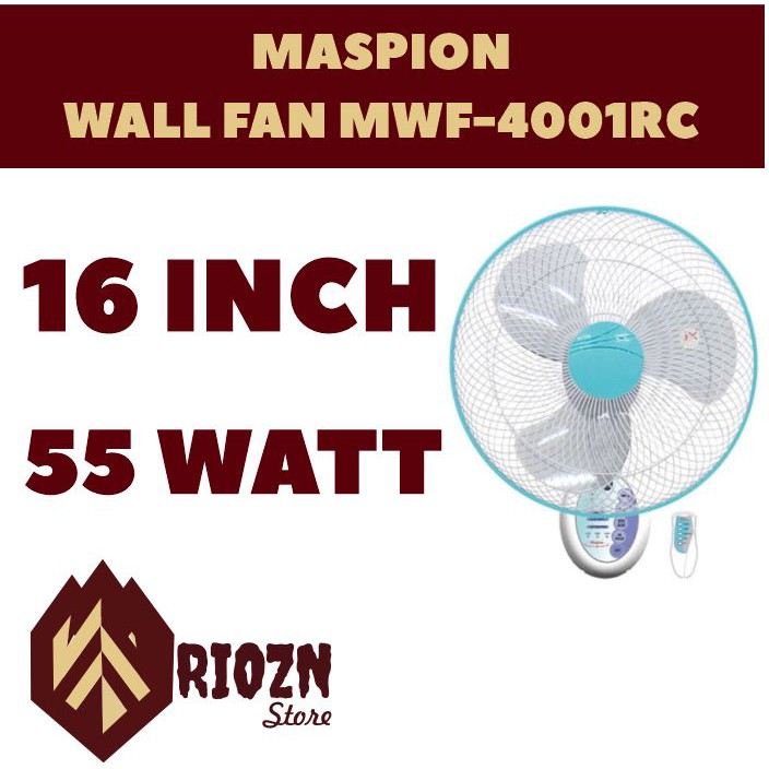 MASPION MWF-4001 RC Wall Fan / Kipas Angin Dinding (Remot)